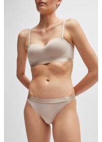 Slip BOSS "BRIEF BEA", Herren, Gr. M, beige (light beige 270), Jersey, Obermaterial: 53% Baumwolle, 35% Modal, 12% Elasthan, k&ouml;rpernah, Unterhosen Slip, mit BOSS Logobund