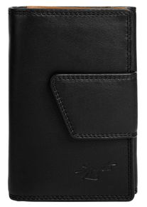 Geldb&ouml;rse Samantha Look, Damen, schwarz, Leder, leicht gl&auml;nzend, unifarben, Kleinlederwaren Geldb&ouml;rse, echt Leder