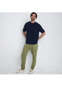 LANDS' END Kurzarm-Shirt mit Struktur, Herren,  Blau, Baumwolle/Polyester, by Lands' End