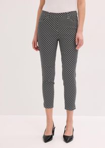 bonprix 7/8-Stretch-Hose aus Bengalin, schwarz, Gr.42, elegante 7/8 Stretch-Hose mit zeitlosem Druck, aus Bengalin
