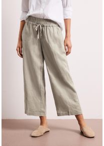 Leinenhose Street One "Style Emee", Damen, Gr. 44, L&auml;nge 26, timeless beige, Web, Obermaterial: 100% Leinen, unifarben, loose fit lang, Hosen Leinenhose, miSommerhose mit elastischem Bund und Kordelzug