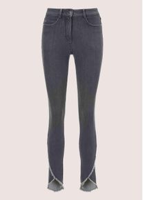 Madeleine Mode Regular-fit-Jeans MADELEINE "Jeans Verk&uuml;rzte 5-Pocket-Hose mit Fransen", Damen, Gr. 21, N + K Gr, gelb (zitronengelb), Obermaterial: 71% Baumwolle CO. 20% Lyocell CLY. 6% Polyester PES. 3% Elasthan EL., Modern, Jeans Regular-fit-Jeans, abgeschr&auml;gter Fransensaum