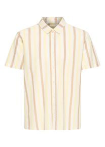 Leinenhemd Blend "Leinenhemd BHAban", Damen, Gr. XXL, N-Gr, gelb (lemon meringue), Obermaterial: 70% Baumwolle CO. 30% Leinen LI., Hemden Leinenhemd