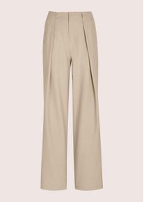 Madeleine Mode Stoffhose MADELEINE "Bundfaltenhose Jerseyhose mit weitem Bein", Herren, Gr. 21, N + K Gr, beige (cappuccino, melange), Obermaterial: 69% Polyester PES. 28% Viskose CV. 3% Elasthan EL., Modern, weit, Hosen Stoffhose, Hose mit modischer Bundfalte