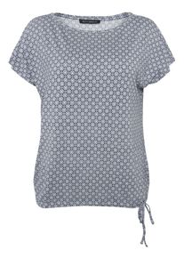 Print-Shirt Betty Barclay "Printshirt mit Tunnelzug", Damen, Gr. 48, blau (blau, dunkelblau), Obermaterial: 95% Viskose CV. 5% Elasthan EL., Shirts Print-Shirt