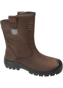 Sicherheitsstiefel SAFETY JOGGER WORKS "Mayon" Gr. 44, braun (dunkelbraun), 44, Obermaterial: 50% Rindsleder Leather cow. 50% Lammleder LEL., Schuhe, Sicherheitsstiefel