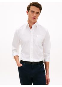 Langarmhemd Tommy Hilfiger "LIGHT OXFORD SOLID Slim Fit", Damen, Gr. S, N-Gr, wei&szlig;, Web, Obermaterial: 97% Baumwolle, 3% Elasthan, slim fit normal, 1-Knopf-Manschette, Hemden Langarmhemd