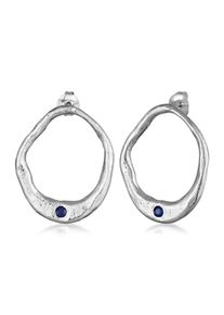 Paar Creolen HAZE & GLORY "Ohrringe Topas Ohrstecker - Lola 925 Silber" Gr. 31, silber, Ohrringe, Damen, Silber 925 (Sterlingsilber), Paar Creolen