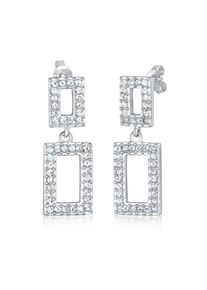Paar Ohrstecker Elli Premium "Ohrringe Ohrh&auml;nger Geometrische Form 925 Silber, mit Kristallen von Swarovski" Gr. 30, silber, Ohrringe, Damen, Silber 925 (Sterlingsilber), Paar Ohrstecker
