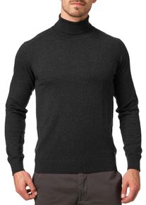 Rollkragenpullover INDICODE "INBurns", Damen, Gr. M, grau (charcoal mix), Strick, Obermaterial: 80% Baumwolle, 20% Polyester, unifarben, regular fit normal, Rundhals, B&uuml;ndchen, Pullover Rollkragenpullover