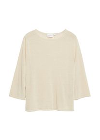 3/4 Arm-Pullover comma, Damen, Gr. 40, oat milk, Strick, Obermaterial: 57% Leinen, 27% Viskose, 16% Polyester, unifarben, l&auml;ssig geschnitten h&uuml;ftbedeckend, Rundhals, abgesteppte Kante, Pullover 3/4 Arm-Pullover, Leichter Pullover mit Leinen und Viskose