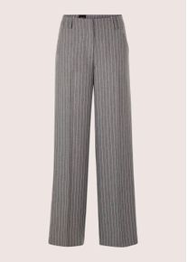 Madeleine Mode Stoffhose MADELEINE "Jerseyhose B&uuml;gelfaltenhose mit Nadelstreifen", Herren, Gr. 48, N + K Gr, wei&szlig; (graphit, perlwei&szlig;, melange), Obermaterial: 95% Polyester PES. 5% Elasthan EL., Modern, weit, Hosen Stoffhose, Weite, bundlose Nadelstreifenhose