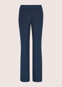 Madeleine Mode Stoffhose MADELEINE "Jerseyhose Stoffhose mit Nadelstreifen", Herren, Gr. 38, N + K Gr, nachtblau, wollwei&szlig;, Obermaterial: 63% Polyester PES. 33% Viskose CV. 4% Elasthan EL., Modern, weit, Hosen Stoffhose, Nadelstreifen