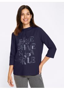 Sweatshirt Classic Basics, Damen, Gr. 56, marine, 100% Baumwolle, bedruckt, gemustert, mehrfarbig, Sweatshirts Sweatshirt