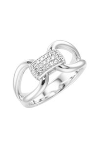 Silberring "Ring mit wei&szlig;en Zirkonia, Silber 925" Gr. 60, wei&szlig;, Giorgio Martello MILANO, Fingerringe, Damen, 60, Silber 925 (Sterlingsilber), Silberring