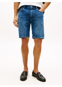 Jeansshorts Tommy Hilfiger "DENTON", Damen, Gr. 38, N-Gr, cobalt blau, Web, Obermaterial: 99% Baumwolle, 1% Elasthan, straight fit kniefrei, Jeans Jeansshorts, Straight Fit mit Fade-Effekt