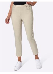 3/4-Jeans Casual Looks, Damen, Gr. 46, Normalgr&ouml;&szlig;en, sand, 72% Viskose, 25% Polyamid, 3% Elasthan, unifarben, 7/8-L&auml;nge, Jeans 3/4-Jeans