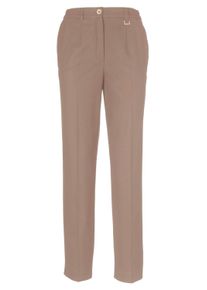 Stoffhose GOLDNER "B&uuml;gelfaltenhose mit Teildehnbund", Herren, Gr. 44, N-Gr, beige, Obermaterial: 63% Polyester PES. 34% Viskose CV. 3% Elasthan EL., normal, Hosen Stoffhose, Dekoelement an der G&uuml;rtelschlaufe