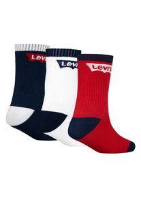 Socken LEVI'S KIDS "BATWING REGULAR CUT 3PK", M&auml;dchen, Gr. 6 (27/35), blau (marineblaus), Polyester, Socken Socken, for BOYS
