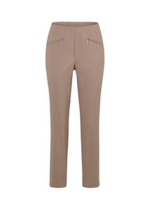7/8-Hose GOLDNER "Kurzgr&ouml;&szlig;e Stretchhose LOUISA, dehnbar & mit Taschen", Damen, Gr. 27, K-Gr, beige (taupe), Obermaterial: 67% Baumwolle CO. 28% Polyamid PA. 5% Elasthan EL., normal, Hosen 7/8-Hose, Ohne
