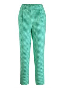 Stoffhose GOLDNER "Kurzgr&ouml;&szlig;e Karottenhose SARA, Viskose", Herren, Gr. 27, K-Gr, gr&uuml;n (smaragd, wei&szlig;, gemustert), Obermaterial: 100% Viskose CV., gerade, Hosen Stoffhose, Dehnbund an der R&uuml;ckseite