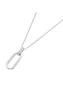Kette mit Anh&auml;nger "Kette Anh&auml;nger beweglich mit Zirkonia, Silber 925", wei&szlig;, Giorgio Martello MILANO, Halsketten, Damen, Silber 925 (Sterlingsilber), Kette mit Anh&auml;nger