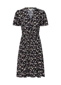 Minikleid oxmo "Minikleid OXNIlla", Damen, Gr. 42, N-Gr, lila (schwarz orchid print), Obermaterial: 100% Viskose LENZING ECOVERO CV LenzEcov., Kleider Minikleid