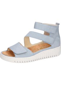 Waldl&auml;ufer Schaftsandale WALDL&Auml;UFER "H-WILLOW", Damen, Gr. 8 (42), hellblau, Nubukleder, unifarben, Basic, Schuhe Schaftsandale, Sommerschuh, Sandalette in Komfortweite H (= sehr weit)