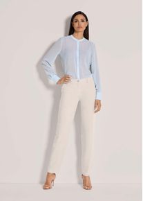 Madeleine Mode B&uuml;gelfaltenhose MADELEINE "Leinenhose Schlichte Stoffhose mit B&uuml;gelfalten", Damen, Gr. 46, N + K Gr, wollwei&szlig;, Obermaterial: 70% Lyocell CLY. 30% Leinen LI., Modern, normal, Hosen B&uuml;gelfaltenhose