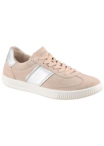 Sneaker Legero "SILENCE", Damen, Gr. 37, silber (tasso (beige), silberfarben), Glattleder, Veloursleder, Schuhe Sneaker, Retro Sneaker, Schn&uuml;rschuh mit zus&auml;tzlichem Innenrei&szlig;verschluss