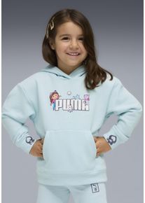 Kapuzensweatshirt Puma "X GABBY'S DOLLHOUSE RELAXED GRAPHIC HOODIE TR", M&auml;dchen, Gr. 98, fresh water, Sweatware, Obermaterial: 68% Baumwolle, 32% Polyester, bedruckt, relaxed fit normal, angesetztes B&uuml;ndchen, Sweatshirts Kapuzensweatshirt, entspannte Passform, mit Print-Applikation, aus Baumwollmischung