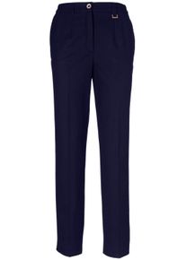 Stoffhose GOLDNER "B&uuml;gelfaltenhose mit Teildehnbund", Herren, Gr. 54, N-Gr, blau (marine), Obermaterial: 63% Polyester PES. 34% Viskose CV. 3% Elasthan EL., normal, Hosen Stoffhose, Dekoelement an der G&uuml;rtelschlaufe