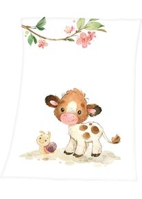 Babydecke Baby Best "S&uuml;sses K&auml;lbchen", bunt, B:75cm L:100cm, Obermaterial: 100% Polyester, Wohndecken, Babydecke, liebevolles Motiv