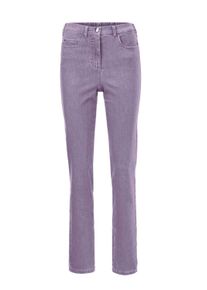 Regular-fit-Jeans GOLDNER "Kurzgr&ouml;&szlig;e Damen Jeans Slim Fit LOUISA mit Stretch-Anteil", Damen, Gr. 26, K-Gr, lila (lavendel), Obermaterial: 70% Baumwolle CO. 27% Polyester PES. 3% Elasthan EL., normal, Jeans Regular-fit-Jeans, Ohne