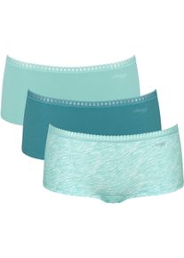 Panty Sloggi "GO Crush Short C3P", Herren, Gr. XL, bunt (7, multiple colours), Single Jersey, Obermaterial: 95% Baumwolle, 5% Elasthan, k&ouml;rpernah, Unterhosen Panty, mit Spitzendetails