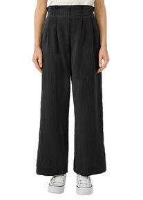 Webhose QS, Damen, Gr. 44, L&auml;nge 32, schwarz, Web, Obermaterial: 53% Viskose, 35% Polyester, 12% Polyamid, unifarben, bequem lang, Hosen Webhose, weites Bein mit Gummzug am Bund