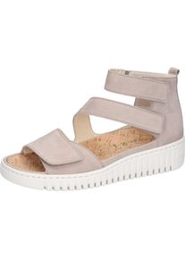 Waldl&auml;ufer Schaftsandale WALDL&Auml;UFER "H-WILLOW", Damen, Gr. 7 (40,5), taupe, Nubukleder, unifarben, Basic, Schuhe Schaftsandale, Sommerschuh, Sandalette in Komfortweite H (= sehr weit)