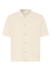 Kurzarmhemd Blend "Kurzarmhemd BHDeven", Herren, Gr. XXL, N-Gr, beige (bleached sand), Obermaterial: 60% Baumwolle CO. 40% Polyester PES., Hemden Kurzarmhemd