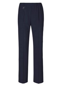 Schlupfhose GOLDNER "Kurzgr&ouml;&szlig;e Elegante Stretchhose mit Komfortbund", Damen, Gr. 25, K-Gr, blau (marine), Obermaterial: 53% Polyester PES. 43% Schurwolle WV. 4% Elasthan EL., normal, Hosen Schlupfhose, Bund mit dekorativem Zierteil