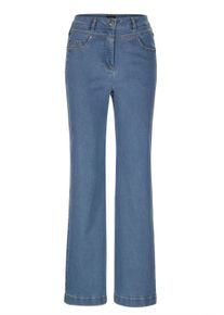 Stretch-Jeans GOLDNER "Weite Jeans VERA in Blau, Kontrastn&auml;hte", Damen, Gr. 54, N-Gr, blau (hellblau), Obermaterial: 83% Baumwolle CO. 15% Polyester PES. 2% Elasthan EL., weit, Jeans Stretch-Jeans, Ziern&auml;hte
