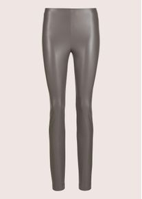 Madeleine Mode Leggings MADELEINE "Leggings Glanzvolle Stretch-Leggings in Leder-Optik", Damen, Gr. 18, N + K Gr, grau (graphit), Obermaterial: 95% Polyester PES. 5% Elasthan EL., Modern, normal, Hosen Leggings