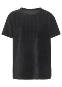 T-Shirt Buffalo, Damen, Gr. 32/34, schwarz, Cord, Obermaterial: 62% Baumwolle, 36% Polyester, 2% Elasthan, unifarben, loose fit, Rundhals, weit, Shirts T-Shirt, mit weicher Cord-Struktur