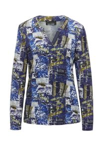 Print-Shirt GOLDNER "Tunikashirt mit Effektdruck", Damen, Gr. 42, grau (graphit, gemustert), Obermaterial: 95% Viskose CV. 5% Elasthan EL., gerade, Gerade, Shirts Print-Shirt, Effektgarn