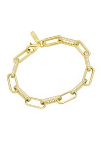 Armband "Armband Gliederkette mit Zirkonia, vergoldet, Silber 925", gold, Giorgio Martello MILANO, Armb&auml;nder, Damen, Silber 925 (Sterlingsilber), Armband