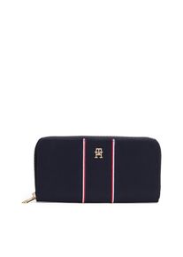 Geldb&ouml;rse Tommy Hilfiger "TH ICON LRG ZA NYLON CORP", Damen, dunkelblau, Textil, Kleinlederwaren Geldb&ouml;rse, Unisex Portemonnaie, Geldbeutel mit TH-Schmucklogo