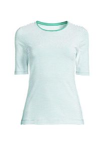 LANDS' END Shirt aus Baumwolle/Modal-Mix mit ellbogenlangen &Auml;rmeln und Rundausschnitt, Damen,  Wei&szlig;, Baumwolle Modal, by Lands' End