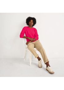 LANDS' END Aran-Rundhalspullover DRIFTER, Damen,  Pink, Baumwolle, by Lands' End