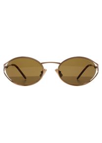 Miu Miu Oval Damenbrille Messing Gold Dunkelbraun Sonnenbrille MU52YS