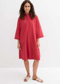 bonprix Blusenkleid aus reiner Bio-Baumwolle, rot, Gr.46, Knielanges Blusenkleid in A-Linie mit verdeckter Knopfleiste, 100% Baumwolle (organic)