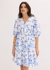 bonprix Minikleid aus reiner Baumwolle, wei&szlig;, Gr.52, Leichtes Sommerkleid mit s&uuml;&szlig;em Druck, 100% Baumwolle